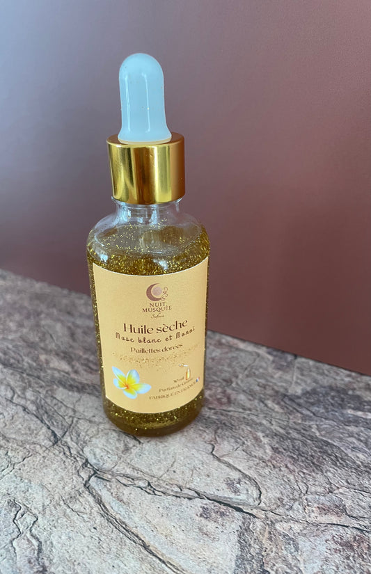 Huile Sèche Pailletée - Musc Blanc et Monoï